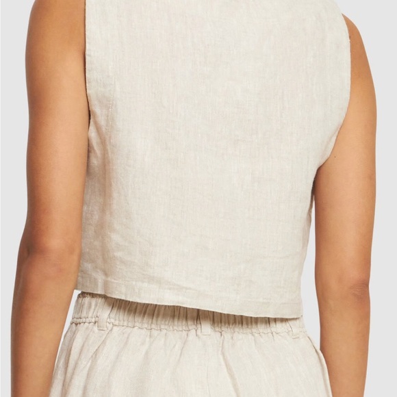 New POSSE Alice Crop Top Beige/Natural Size Small - Picture 4 of 4